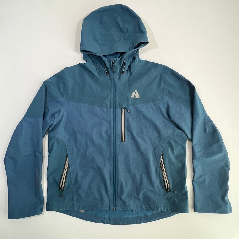 Eddie Bauer First Ascent Sandstone Soft‎ Shell Jacket Teal Hooded Men's XL READ